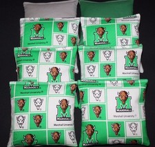 8 CORNHOLE BEANBAGS made w MARSHALL THUNDERING HERD Fabric ACA Reg Bags