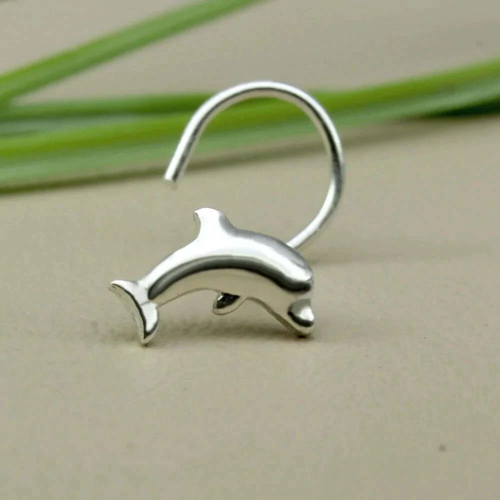 Sterling silver sale corkscrew nose stud