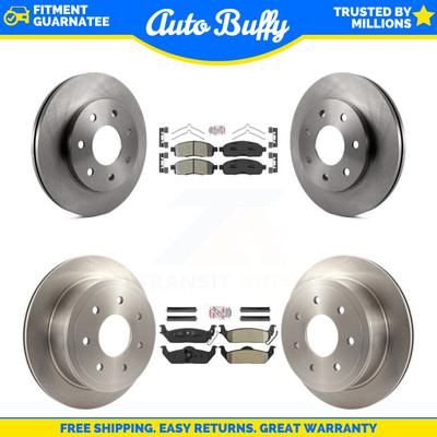 Front Rear Integrally Molded Pad Brake Rotors Kit For Ford F-150 Lincoln Mark LT