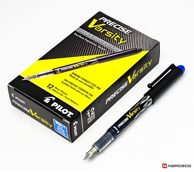 Pilot Precise Varsity 90011 Disposable Fountain Pen, Blue Ink, Box