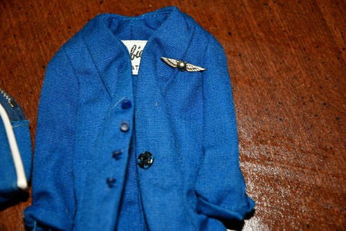 1961 Barbie American Airlines Stewardess Outfit, Jacke, Mütze, Tasche, Handtasche - Bild 2 von 9