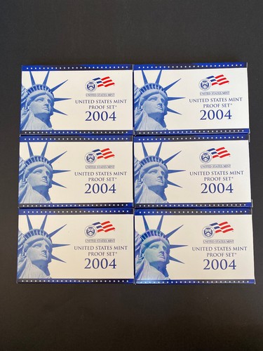 2004 S - 6 US Mint Proof Sets OGP - 11 Coins