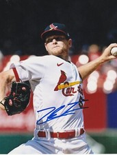 ZACK THOMPSON   ST. LOUIS CARDINALS   ACTION SIGNED 8x10