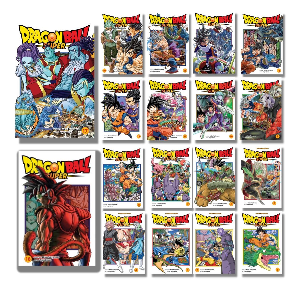 Dragon Ball Super Vol. 1-18 Set English Manga - With Action Figure - Brand  New