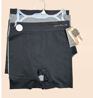 DANSKIN 3 PK~Women s Seamless Slip Shorts Double Layering Smoothing~Large~DS7108