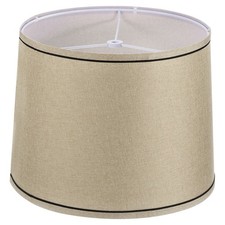 Drum Lamp Shades Linen Round Lamp Shade Lampshade Beige Black 11.6 inch