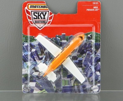 Matchbox 2021 MBX Sky Busters 4 Diecast Orange Charter Flights Private Jet Plane