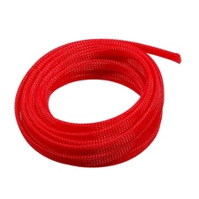 Braided Cable Sleeve Expandable Sleeving- 10ft x 5/16 Inch / Red / 1Pcs