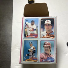 Vintage 1989 Topps Box Bottom Panel - Rice / Ripken / Ryan / Schmidt Whole Box