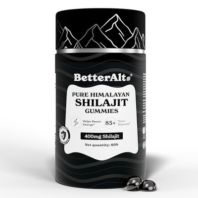 Better Alt Pure Himalayan Shilajit Gummies 400mg 60ct Boost Energy |EXP 6/27|