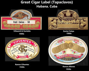RARE Cuban Cigar Labels TAPACLAVOS. HAVANA Collectibles