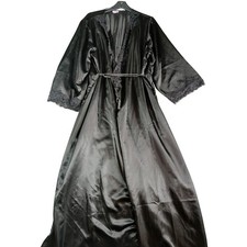 Amoureuse Robe Womens 1X 22/24 Plus Size Black Long Nightgown Lingerie