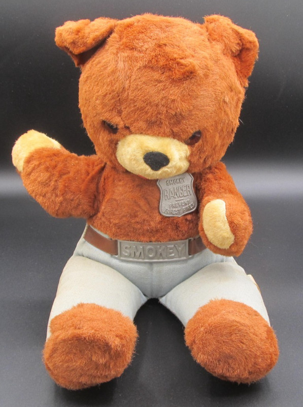 Vintage Ideal Toys Smokey the Bear Ranger Prevent Forest Fires Plush 16"