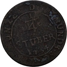 Dortmund 1/4 Stuber 1754 1.7g Original Coin #ZOH9