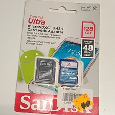 SanDisk Ultra microSDXC UHS-I High Speed Class 10 128GB Card with Adapter