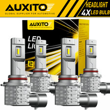 4x AUXITO 9005 9006 LED Headlight Bulbs High Low Beam Kit Extremely White USEXV