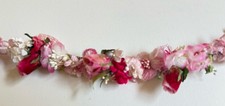 Lovely VINTAGE Millinery 15 Garland Velvet Rosebuds Pink Velvet Blossoms