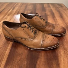 JOHNSTON & MURPHY CONARD #20-8682 BROWN LEATHER CAP TOE BROGUE MEN'S SIZE 13W