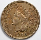 1906 Indian Head Penny Cent Extremely Fine (XF) (Cleaned)