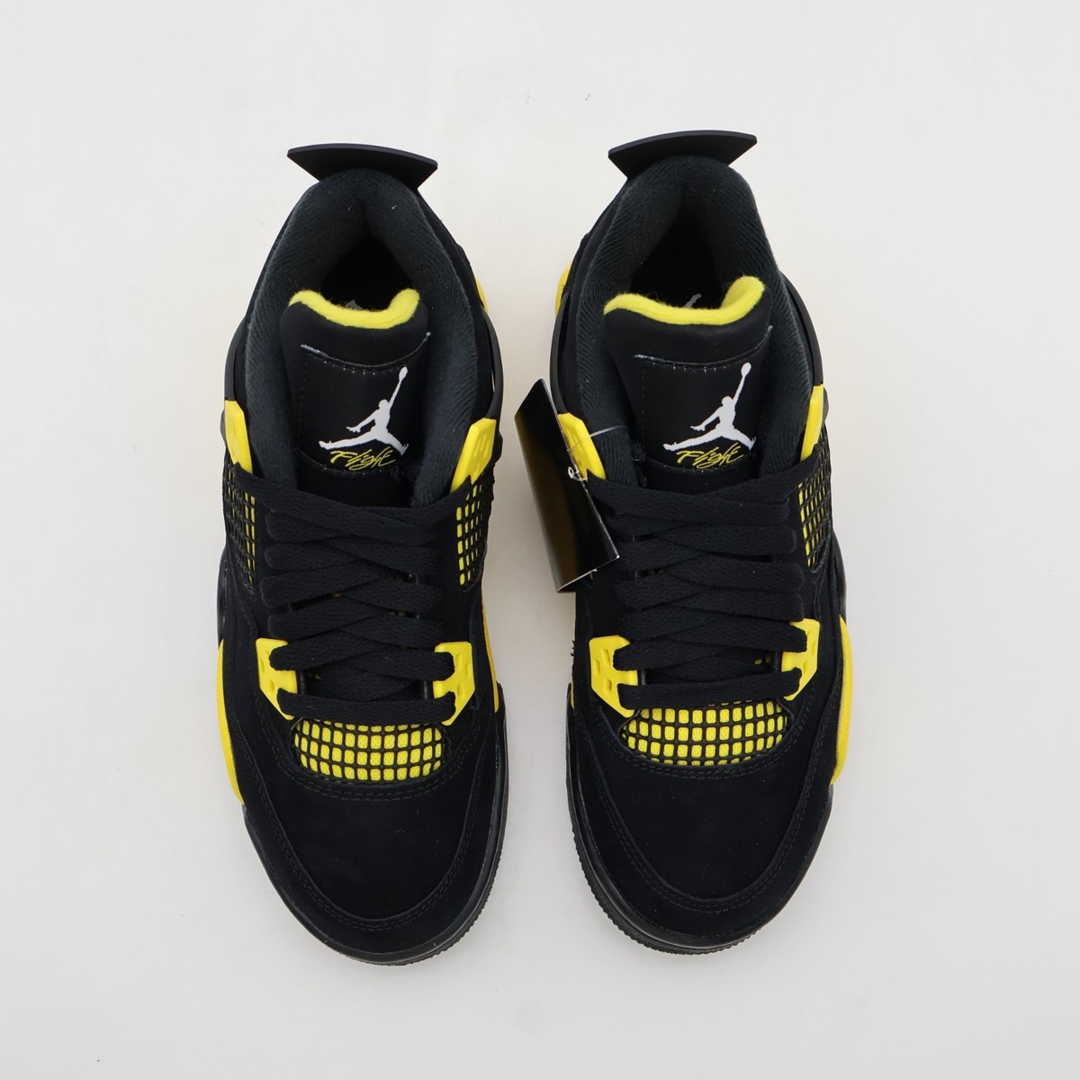 408452-017 Nike GS Air Jordan 4 Retro Thunder Black Gold Yellow | eBay