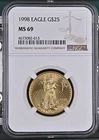 NobleSpirit GOLD 1998 $25 American Eagle 1/2 oz NGC MS 69