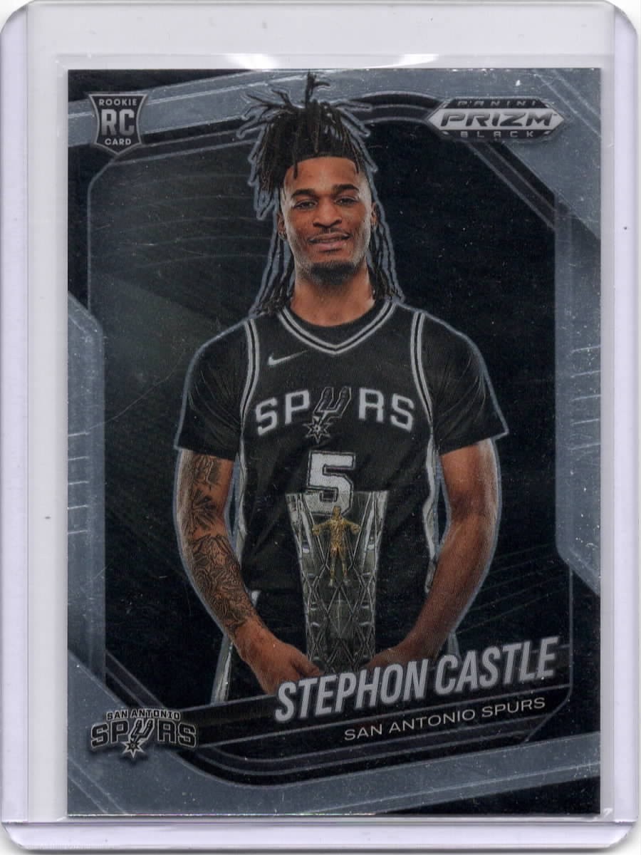 Stephon Castle 2024-25 Panini Prizm Black #96 Rookie Card San Antonio Spurs RC