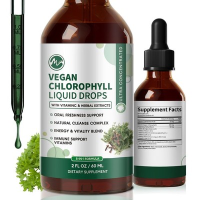 Liquid Chlorophyll Drops - Cleanse & Support Your Immune System1/2/3 oz