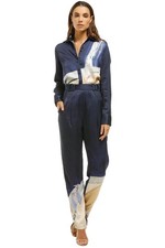 BNWT | Aje | Chiltern Trouser Woman in Bath | Size: 12 | Navy Satin Dress Pants