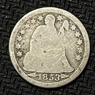 1853 Arrows Seated Liberty Dime Silver 10 Cents U.S. Type Coin Good G Coin 🔥