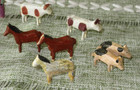 14 Antique Erzgebirge Hand Carved Wood Animals & 1 Figure -Noah's Ark or Village — photo 4