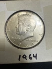 1964 Silver Kennedy Half Dollar Only Kennedy 90% Silver Look At His  Hair 😱