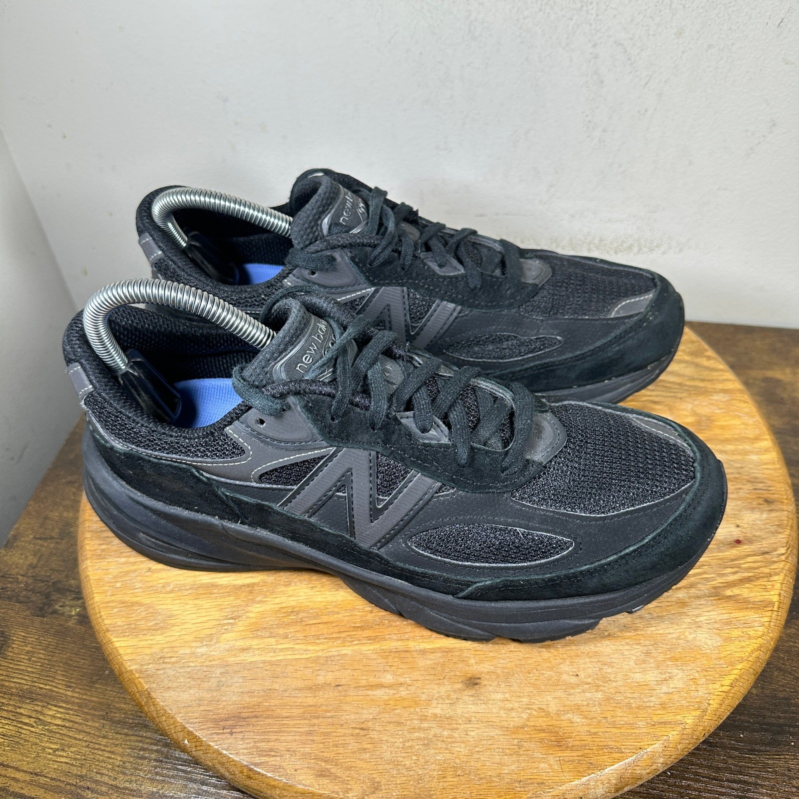 New Balance 990v6 Made in USA Black Suede Mesh Sneakers U990BB6 Mens 8 Wide 2E