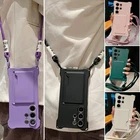 Protective cover with strap mobile phone chain rope cord for hanging cord case mobile case