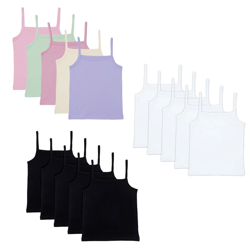 THE ESSENTIALS WARDROBE Mädchen 5er-Pack Cami Westen Unterwäsche ärmellos Kinder 100 % Baumwolle Größe 4-13 Jahre