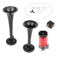 Train Air Horn Compressor Kit Loud Car Truck Boat Dual Trumpet 12v 130db Black Train Air Horn Compressor Kit Loud Car Truck Boat Dual Trumpet 12v 130db Black