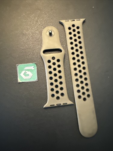 Apple Watch Nike Sport Band 45mm (42/44/49) Genuine OEM Olive Grey Black M/L - 第 1/9 張圖片