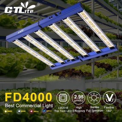 2026 CTLite FD-4000 LED Grow Light 4X4FT Full Spectrum for Commercial Grow Lamps