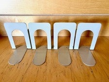 4 Beige Metal Bookends - 2 Pairs