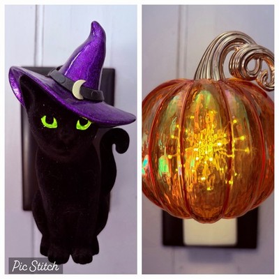 Bath & Body Works BBW Halloween Wallflowers Black Witch Cat and Fairy Pumpkin