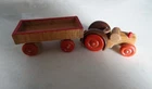GDR toy mini tractor wooden toy mini tractor + trailer length: 10 cm