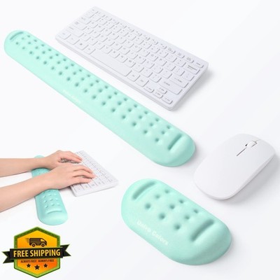 UnivoColors Turquoise Green Keyboard Mouse Wrist Rest Gel Memory Foam