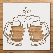 Beer Glasses Custom Painting Stencil for Creative Projects - StencilAir