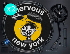 Nervous Records New York NYC 12" Vinyl Turntable DJ Slipmat Technics x2 (Pair)