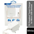 Mains Charger White Plastic 6x11x14cm Micro USB 1A Travel Wall Plug Fast LED IC