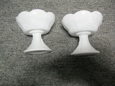 westmoreland paneled grape white milk glass candle holders