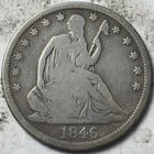 1846-O Tall Date 50c Seated Liberty Half Dollar. Circulated Details, Cleaned