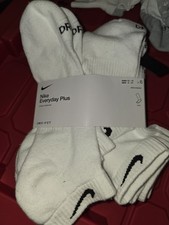 Nike Everyday Plus Dri-FIT Low Cut Cushioned Socks 6 Pairs White/Black 8-12