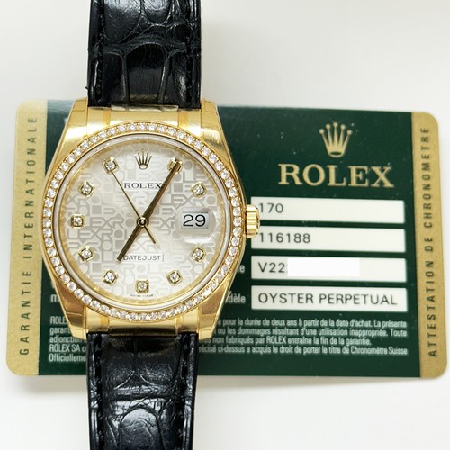 2008 Rolex Datejust 36, 116188, Yellow Gold, Silver Jubilee Di...