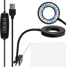 Clip on Aquarium Light with Timer Small USB Fish Tank Light 8W Dimmable Full Spe