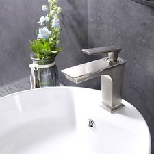 Aquaterior Bathroom Faucet to Vessel Sink Basin Mixer Tap Brushed Nickel AQT0026